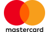 Mastercard-Logo mit roten und gelben sich überlappenden Kreisen und dem Wort Mastercard darunter in schwarzer Schrift.